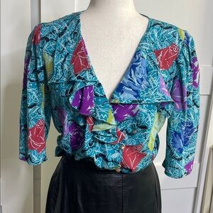 Emanuel Ungaro Vintage Vibrant Blouse - made in Italy - Sz 6
